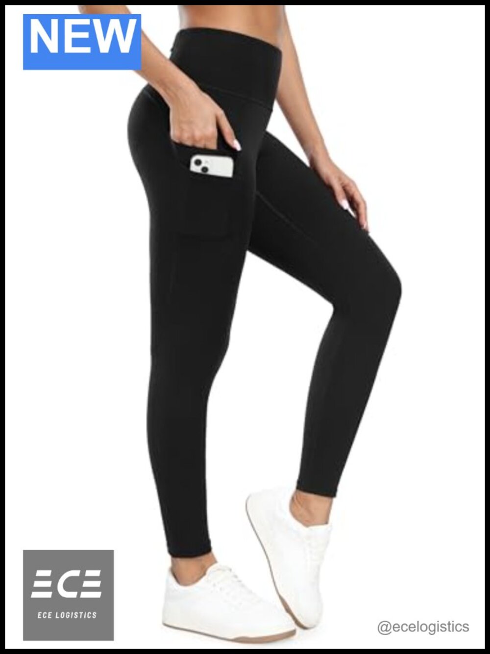 High Waist Tummy Control Yoga Leggings with 5 Pockets, 4-Way Stretch Workout
